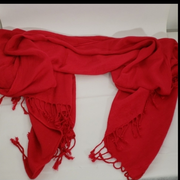 Holiday Red Scarf/ Shaw/ Soft/ Unisex One Size - Picture 4 of 6